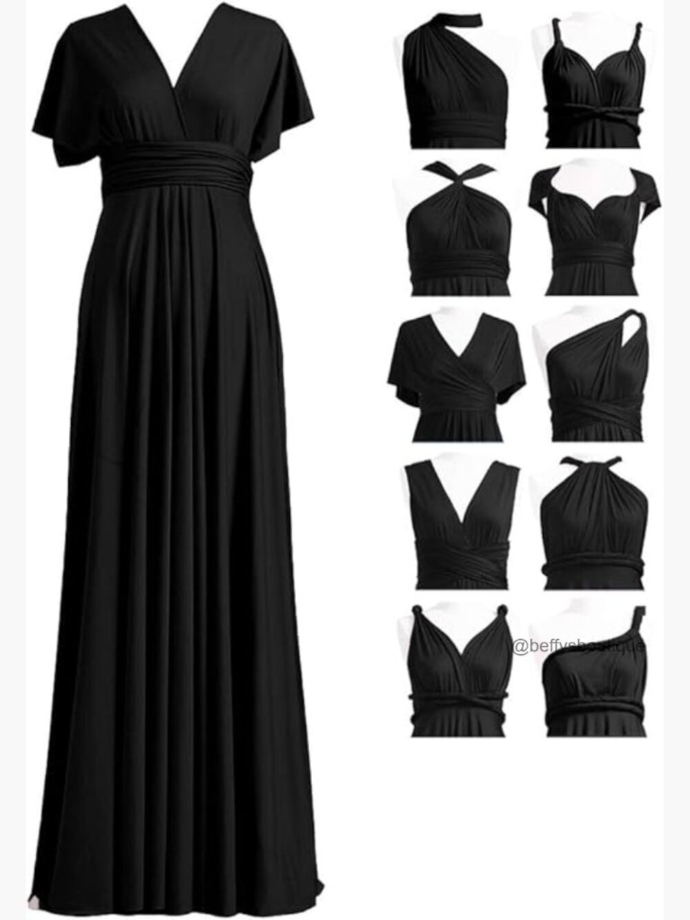 Convertible Infinity Bridesmaid Dress Plus Size Multi-Way Formal Evening Gown